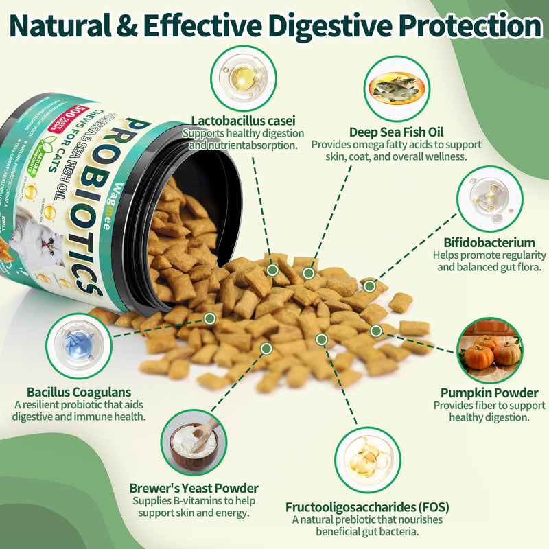 Natural Allergy Relief for Cats, Cat Itchy Skin Allergy Relief Cat Probiotics Tasty Chews