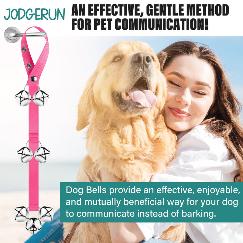 Dog Doorbells Premium Quality Training Potty Dog Bells, Adjustable Door Bell Length for Small, Medium and Large Dogs, A Convenient Way to Train Your Puppy - 7 Large Loud & Crisp DoorBells 04 Black/Pink - BeesActive Australia