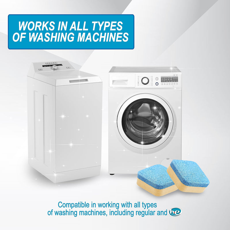 Air Jungles Washing Machine Cleaner Tablets 24 Count, Lemon Scent, Deep Cleaning, Dirt Remover, Clean Laundry Washer Drum and Tub, Compatible with Front and Top Load Washer, 12 Month Supply 24 Count (Pack of 1) - BeesActive Australia