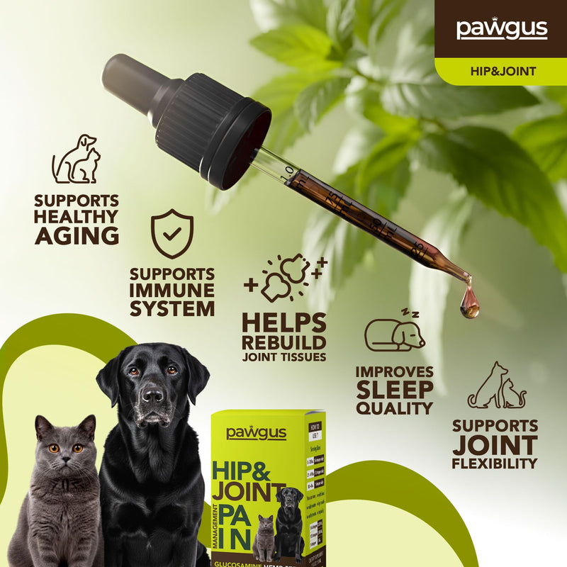 Hip and Joint Support for Cats Dogs Canine - Multi-Ingredient Joint Formula Pain Relief with Glucosamine, Chondroitin, Boswellia, MSM, Hyaluronic Acid - Mobility Lubrication, Stiffness Relief