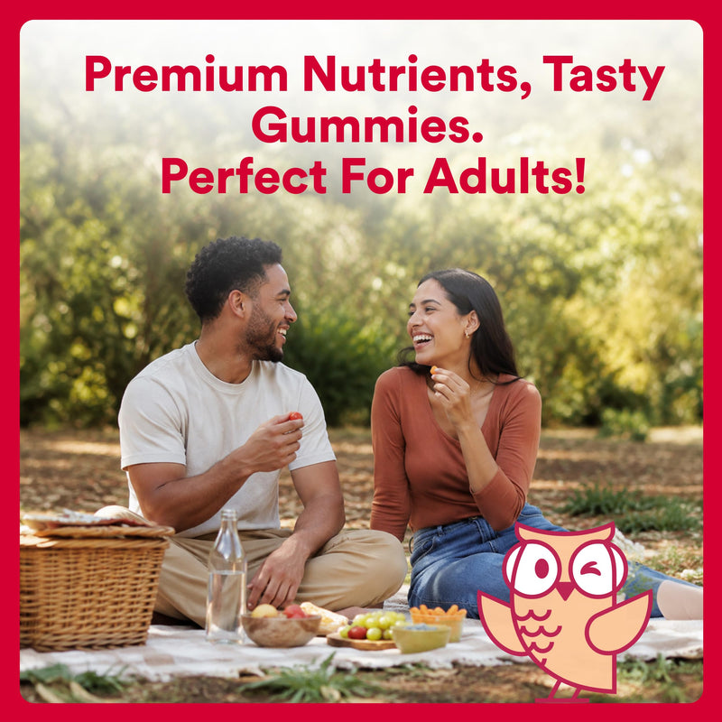 SmartyPants Plus Multi & Omegas Men and Women's Multivitamin Gummies with Omega 3 DHA/EPA, Vitamin D3, C, B12, B6, A, K, Zinc, Biotin, Clean Label, Three Fruit Flavors, 90 Count (30 Day Supply) Adult Mutivitamin Gummies