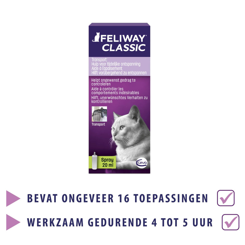FELIWAY® Classic Spray 20 ml | Stress-free travel & transport for cats L 4 x W 4 x H 10 cm - BeesActive Australia
