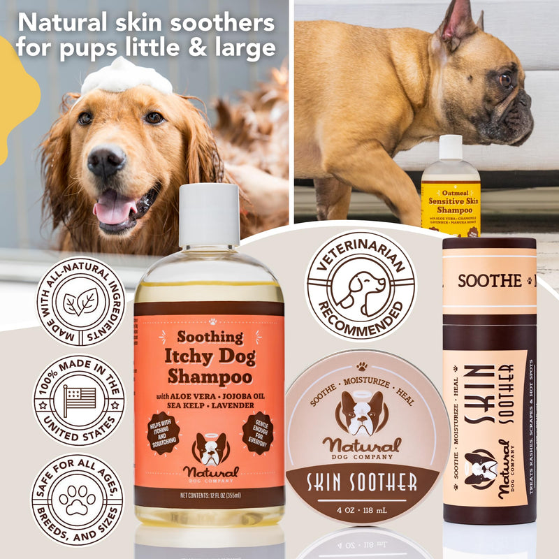 Natural Dog Company Grooming Bundle with (1) Itchy Dog Shampoo,12 oz. and (3) Grooming Wipes, 50 Count Each - PawsPlanet Australia