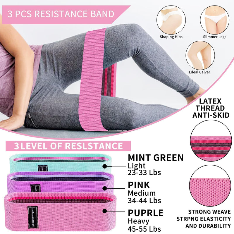 Barbell Pad Set for Squat,10 PCS Hip Thrusts Workout Foam Weight Lifting Bar Cushion with 2 Gym Ankle Straps,3 Hip Resistance Bands,2 Lifting Strap,Barbell Pad and Carry Bag Pink 9 PCS - BeesActive Australia