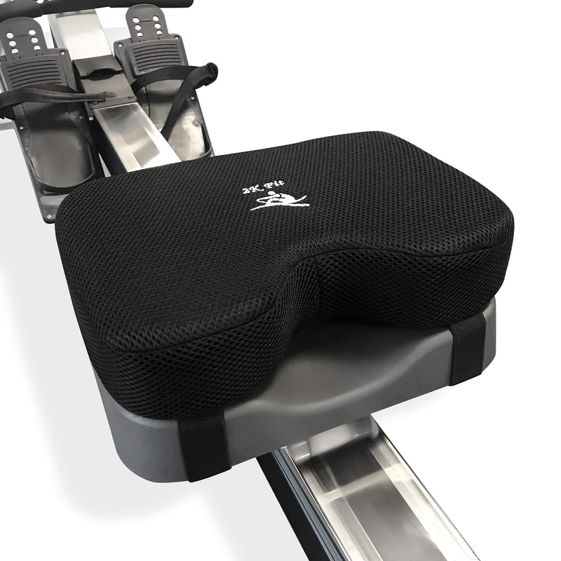 Rowing Machine Seat Cushion (Model 2) for The Concept 2 Rowing Machine with Custom Memory Foam, Washable Cover, and Straps- Concept 2 Rower, Recumbent Stationary Bike, WatterRower Seat Pad