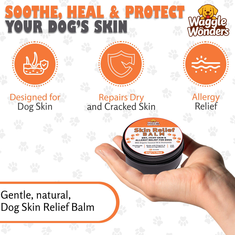 Dog Itch Relief Balm – Skin Relief Balm, Soothes Hot Spots, Dry & Itchy Skin, 100% Natural, Lick-Safe, Vegan Formula (50g) 50g