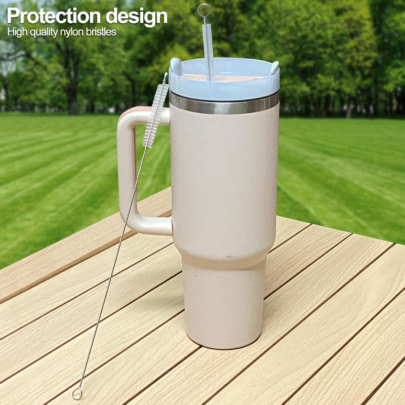 Stanley Straw Cleaner Brush, Reusable Extra Long for 40/30/20 oz Stanley Mug, 10mm Wide Drinking Straws Cleaning Brush for Sippy Cup, Water Bottle and Tubes (5Pcs)