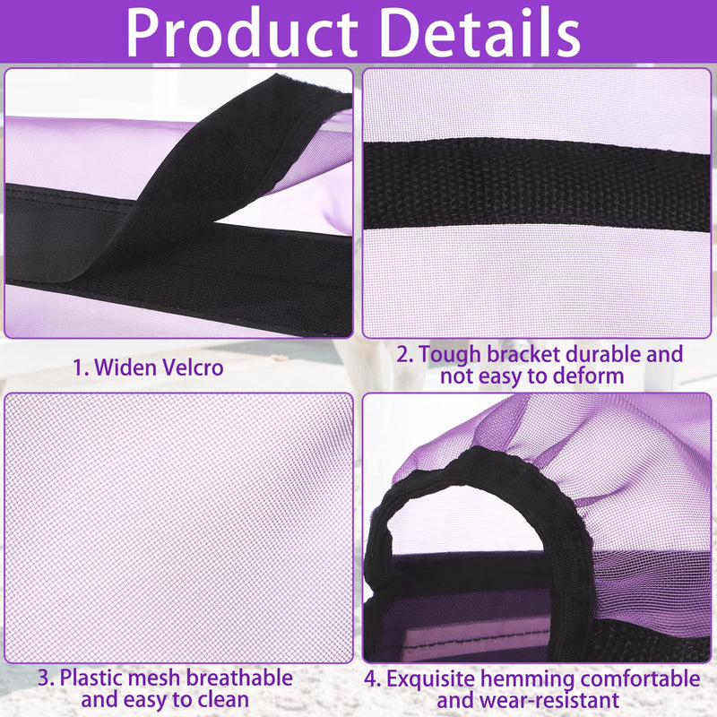 Loose Fitting Horse Leggings Breathable Fine Mesh Leg Guard Anti-Mosquito Fly Boots for Horse Equestrian Equipment Protect Horse Legs Set of 4 (Purple) - BeesActive Australia