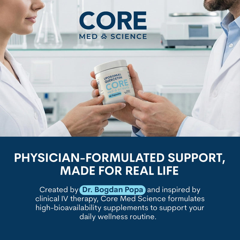 Core Med Science Liposomal Quercetin Supplement, 200mg | Physician Formulated Supports Histamine Balance, Immune Support & Antioxidant Defense - High Absorption Bioavailable Capsules 60 Count (Pack of 1)