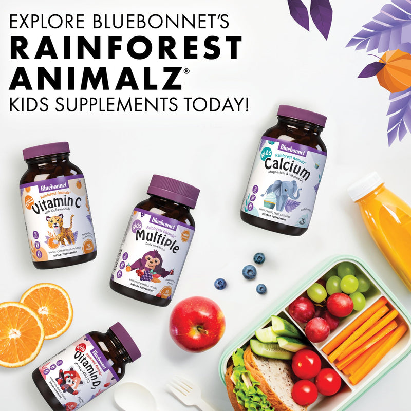 Bluebonnet Nutrition Rainforest Animalz Vitamin C Animal Shape Chewable Tablets, 250mg of Vitamin C, Soy-Free, Gluten-Free, Kosher Certified, Dairy-Free, Vegan, 90 Tablets, 45 Servings, Orange Flavor | Vegan, Kosher Certified, Gluten-Free, Soy-Free, Da...