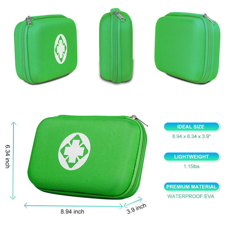 275Pcs Travel First Aid Kits for Car Emergency Preparedness Items Urgent Accident Essentials Set Survival Gear Equipment Sports First Aid Kits for College Dorm Student, Home, Boat, Green YIDERBO Green-275Pcs