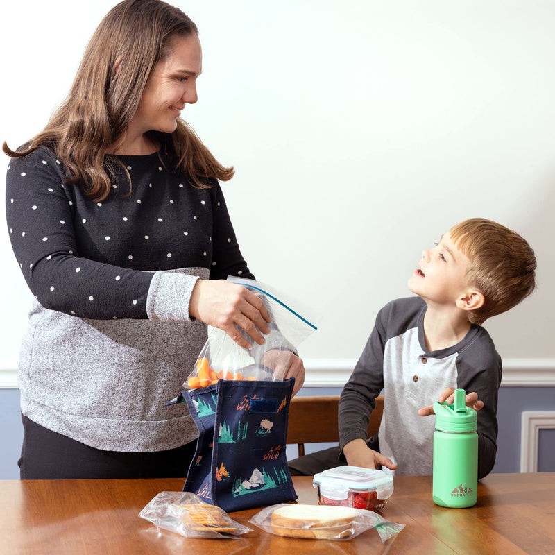 Hydrapeak Mini 14oz Kids Water Bottle with Straw Lid, Stainless Steel Double Wall Insulated Water Bottle for Kids | Leak-Proof and Spill-Proof Kids Water Bottle for School, 24 Hours Cold (Navy) Navy - BeesActive Australia