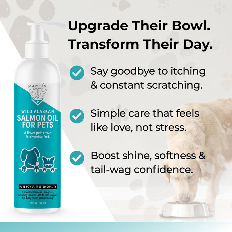 Wild Alaskan Salmon Oil for Dogs and Cats - Omega-3s, Including EPA and DHA, to Help Support Full-Body Health and Wellbeing for Sensitive Skin, Coat Health and Immune System Support - 2 Pack