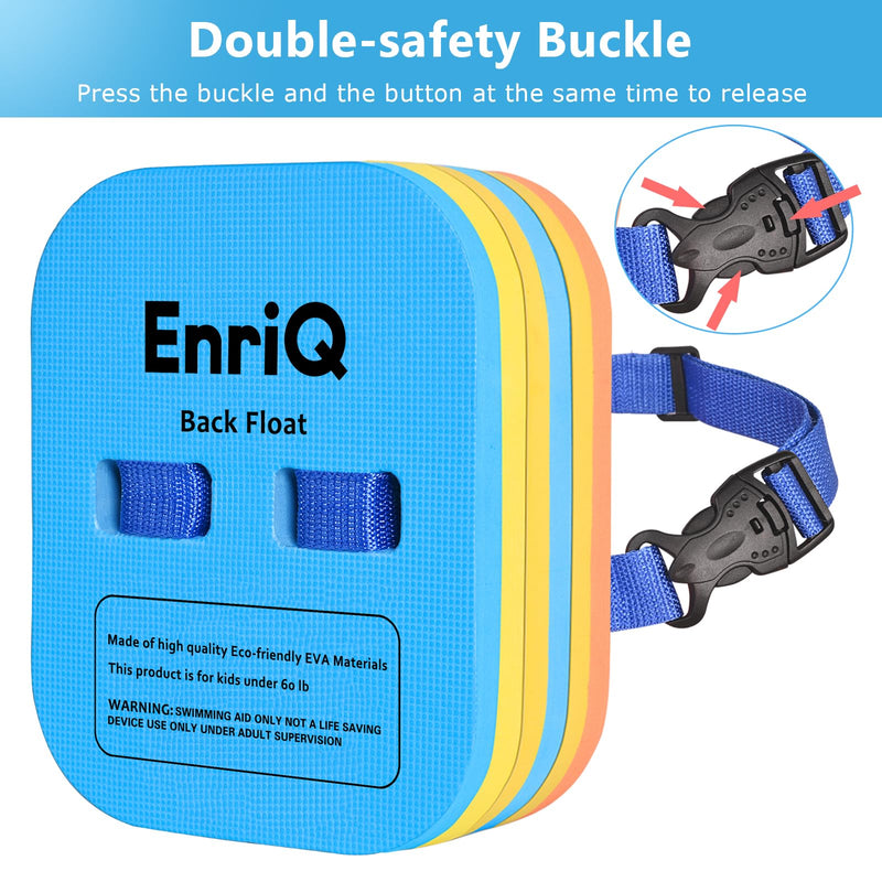 Back Float Safety Swimming Bubble with 3 Layers Swim Belts Floaties Device for Kids Swimming Floats Secure Clip Buckle Swim Floaties for Swimming Beginners Sport Pool Lesson Blue Green Pink