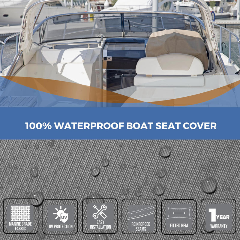 Savvycraft Waterproof Boat Swing Back Seat Cover, Leaning Post, Swingback Cooler Boat Seat Cover 20" Dx 36" W x 36" H Gray S8: Swing back seat, 20"D x 36"W x 36"H