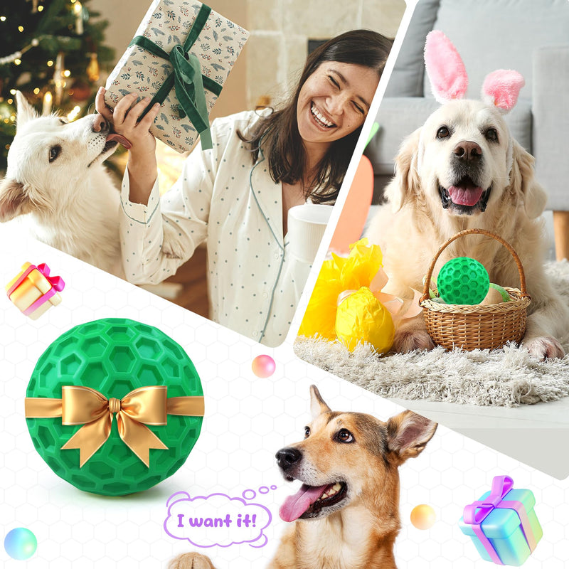 Tough Dog Chew Toys for Aggressive Chewers, Indestructible Dog Balls for Aggressive Chewers, Squeaky Balls for Dogs, Squeaky Dog Toys for Large Dogs,Funny Dog Squeaky Ball Heavy Duty Dog Toy - BeesActive Australia