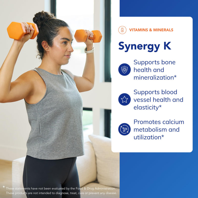 Pure Encapsulations Synergy K, 60 Capsules | Supplement with Vitamin K1, K2, and D3 to Support Bones, Blood Vessels, Vascular Elasticity, and Calcium Utilization* 60 Count (Pack of 1)