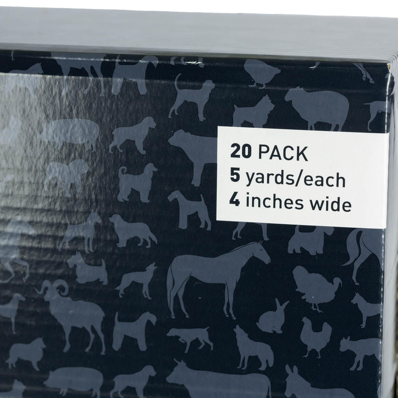 Equinavia 20 Pack Self Adhesive 4 Inch Vet Wraps with Easy-Dispenser Case | Bandages for Horses, Pets, Sports, Tattoo - Black - 20 x 5 yd - White - 20 x 5 yd