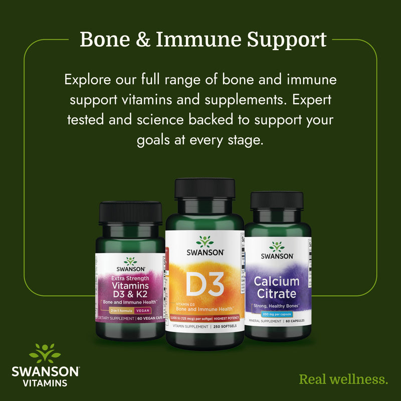 Swanson Vitamin D3 5,000 IU, 125 mcg Cholecalciferol, 250 Softgels | For Sun-Deprived Adults Seeking Bone, Immune, and Heart Support, 125 mcg Cholecalciferol, the Active Vitamin D3 250 Count (Pack of 1)