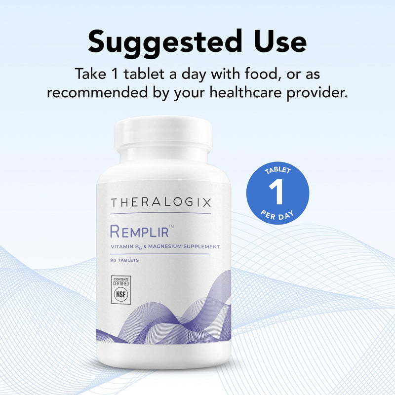 Theralogix Remplir – Metabolism, Brain & Nerve Health, NSF Certified | Helps support healthy energy levels, mental health, nerve and muscle function with vitamin B12 and chelated magnesium.*