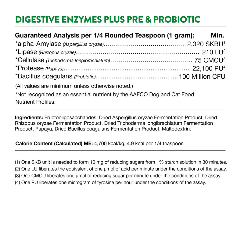 NaturVet – Digestive Enzymes for Dogs - Plus Probiotics & Prebiotics | Helps Support Diet Change & A Healthy Digestive Tract | for Dogs & Cats | 8 oz Powder - BeesActive Australia