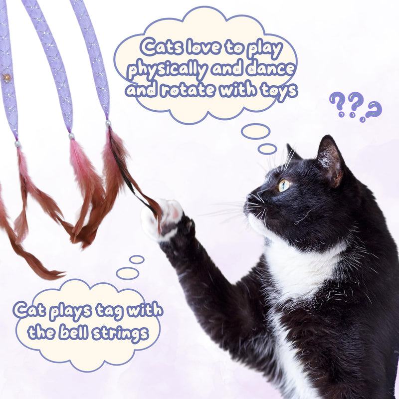 Interactive Cat Toys with 5 Feathered Ropes (2 PCS), Indoor Automatic Cat Toy for Cat, Promoting Exercise and Stress Reduction as Fun Cat Chase Toy. - BeesActive Australia