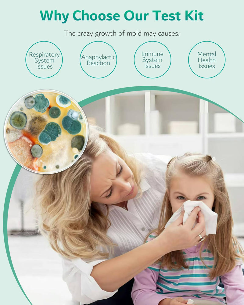 Mold Test Kit for Home - 12 Simple Detection Tests for HVAC, Surfaces & Indoor Air Quality, DIY Black Mold Detector Testing kit at Home, with Detailed Identification Guide & Free Lab Analysis 12 Test Plates