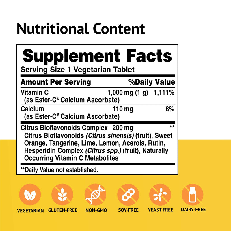 American Health Ester-C with Citrus Bioflavonoids, Tablet, 45 Count 45 Count (Pack of 1)