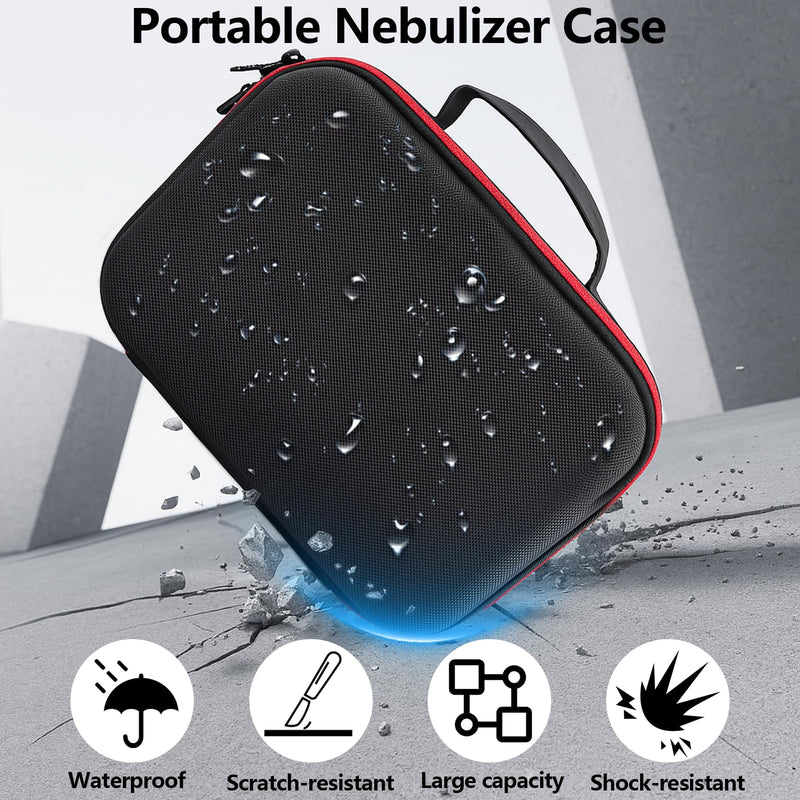 Nebulizer Bag for Smart Nebulizer,Portable Hard Case,Desktop Inhaler Nebulizer for Home Travel Use, Medicine Storage Bag for Inhaler Spacer, Masks, Asthma Accessories for Kids and Adults,Red - BeesActive Australia