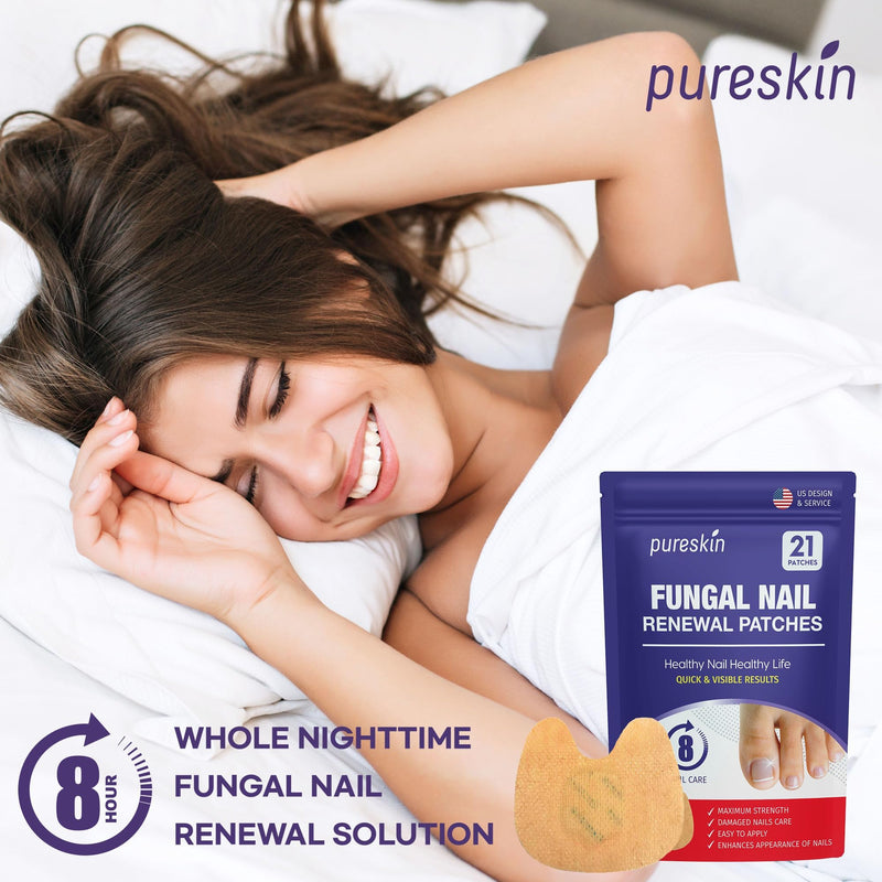 Extra Strength Toenail Fungus Treatment Patches: Nail Fungus Treatment for Toenail Fingernails - Nighttime Fungal Nail Patches Fungal Nail Repair - 21 patches 21 Patches Middle