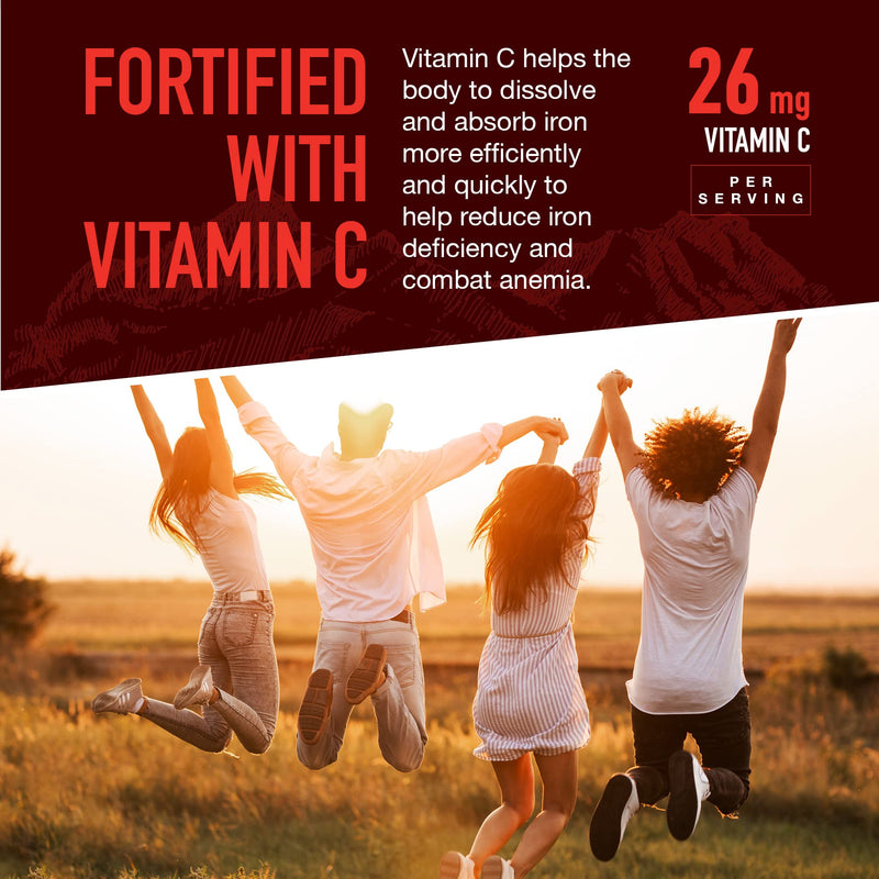 YUM-V'S Strong Earth Iron with Vitamin C Gummies (60 Count) - Iron Supplements with Vitamin C Gummy - Blood Builder Anemia FE Iron Gummies, Iron Supplement for Women and Men 60 Count (Pack of 1)