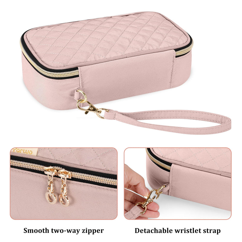Yarwo Diabetic Travel Case for Blood Glucose Monitor, Test Strips, Syringes Dusty Rose