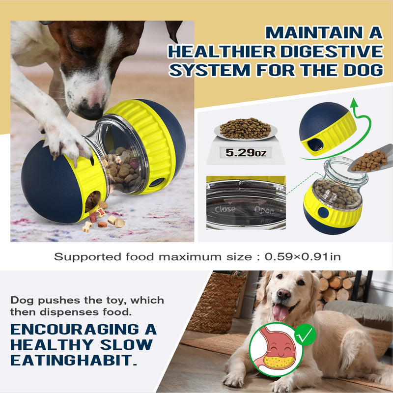 Dog Interactive Toys Indestructible Puppy Toy Adjustable Food Dispensing Treat Dispenser Dogs Puzzles Feeder Slow Feeding for Large/Medium/Small Aggressive Chewers Breed Pet Gift Blue - BeesActive Australia
