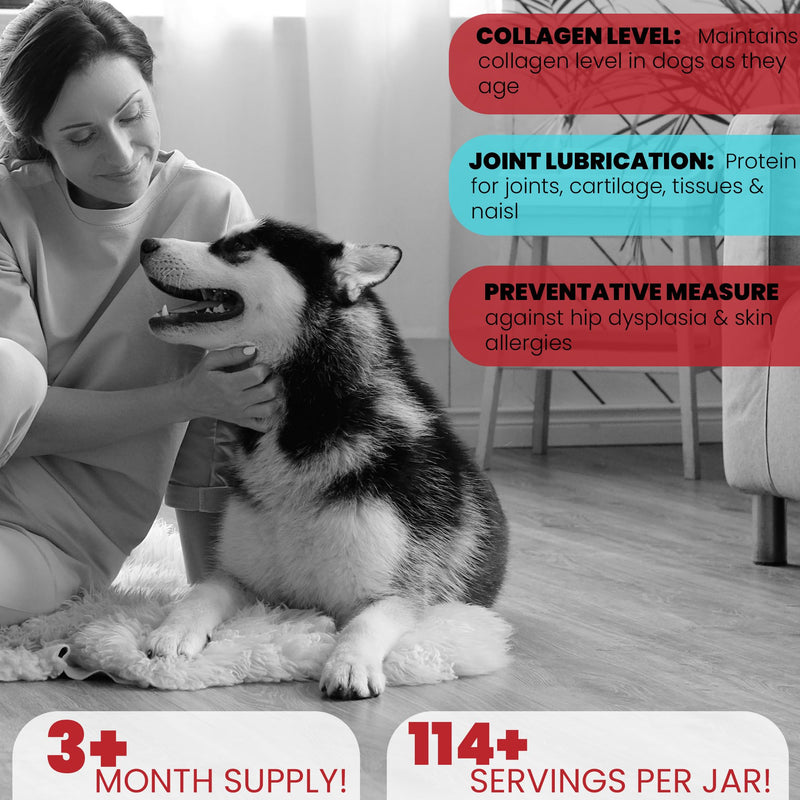 Grass fed Collagen for Dogs - Supports Health Skin & Coat, Hip, Joint Care & Cartilage Support + Skin Health and Mobility, 100% All Natural Collagen - PawsPlanet Australia