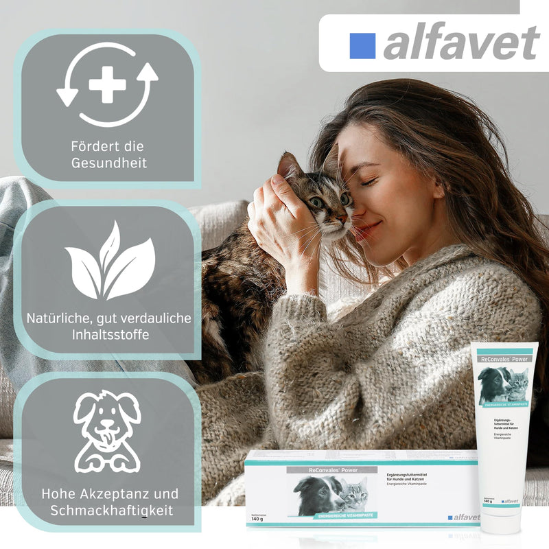 Alfavet ReConvales Power, supplementary food for dogs and cats, poplar paste for underweight, tube 140g 140 g single - BeesActive Australia
