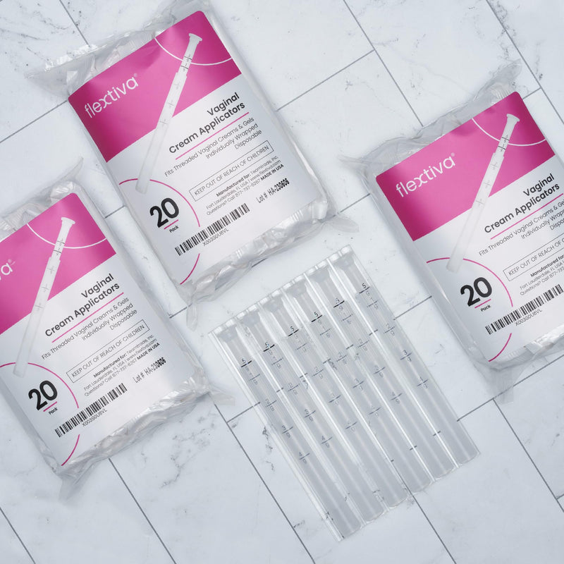 Disposable Plastic Vaginal Cream Applicators - Threaded End to Fit OTC Gel or Cream Products - Accurate Dosage Markings Measurements - 20 Pack - BeesActive Australia