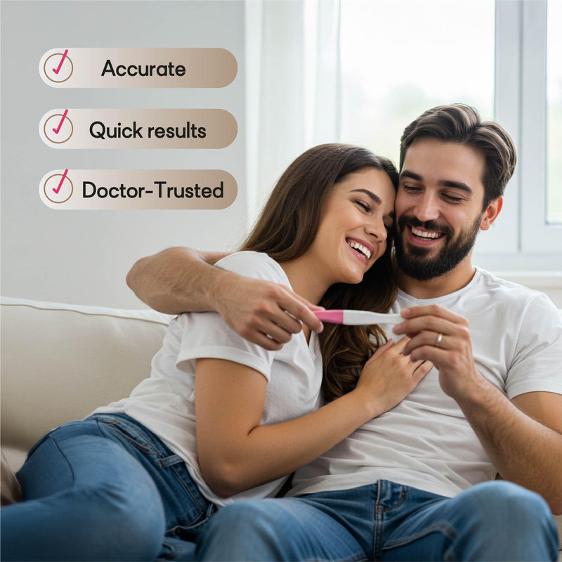 GoldN™ Early Detection Pregnancy Test for Women – HCG Midstream Kit | 99% Accurate & Easy-to-Use | Fast Results with Pink Heart Indicator | Mess-Free, FDA-Approved, Discreet Strips | 2 Tests - BeesActive Australia