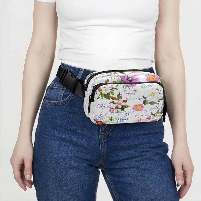 Exnundod Fanny Waist Packs Watercolor Floral Waist Bag Crossbody Bags Adjustable Belt Strap for Running Hiking Thanksgiving Christmas Gift - BeesActive Australia