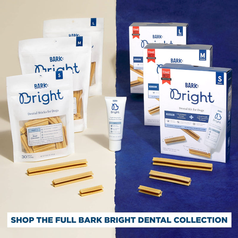BARK Bright Dental Sticks for Medium Dogs Chews, 15.87 oz., Count of 30 30 Count (Pack of 1) - PawsPlanet Australia