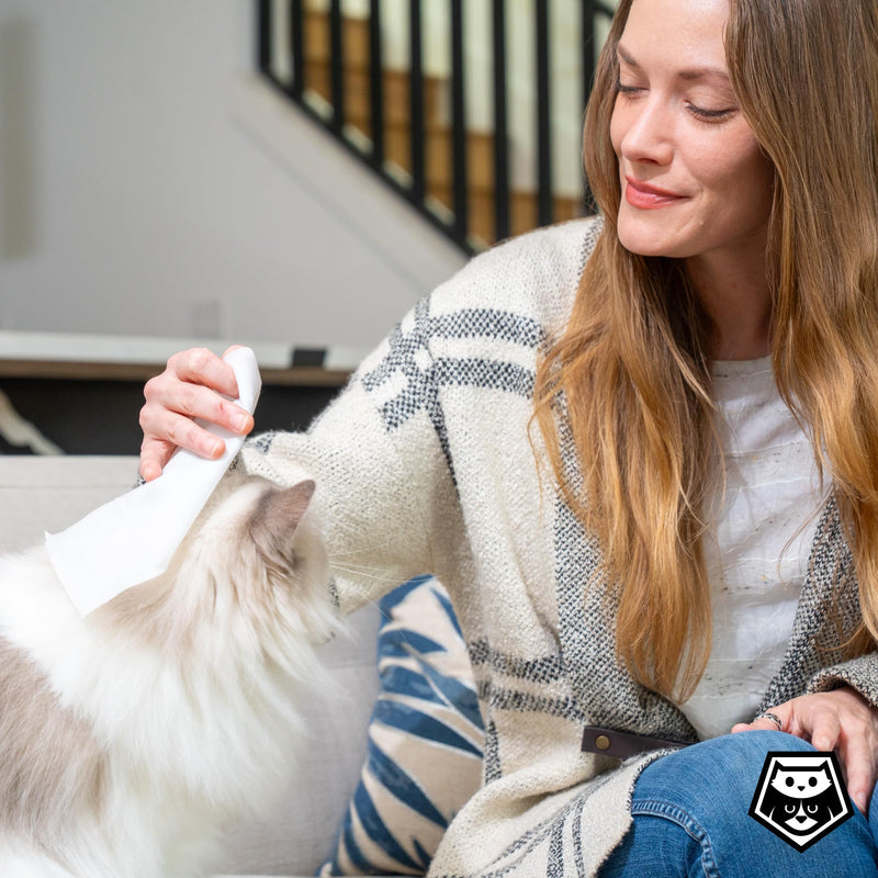 Cat Cleaning Wipes – Catnip-Infused, Fragrance-Free Grooming Wipes Made with Food-Grade Formula, Helps Reduce Plaque & Gently Clean Fur, Paws, & Teeth, 100 Count
