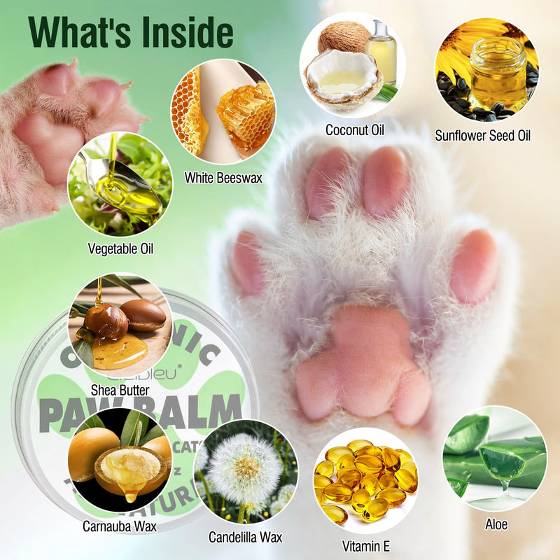 Dog Paw Balm, Paw Soother Moisturizer, Natural Pad Protector for Dogs, Repairs Cracks Noses and Paws, Protection Balm for Dogs Cats - 2 Oz 2 Pack