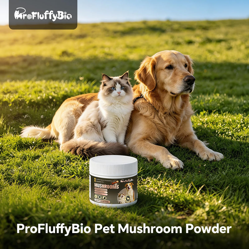 Turkey Tail Mushroom Natural Supplement for Dogs & Cats - 150g Pet Mushroom Powder Complex for Immune & Gut Support Brain Health and Digestion Liver & Heart Health, for Lumps and Bumps