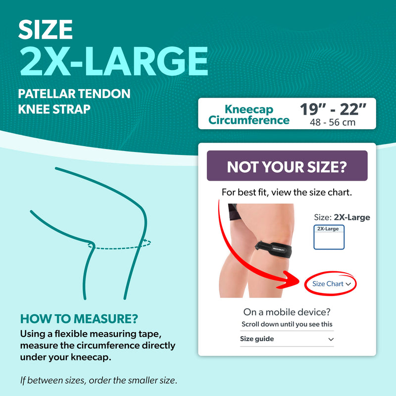 BraceAbility Patellar Tendon Support Strap - Knee Stabilizer Brace with Adjustable Band for Patella Tendonitis, Osgood Schlatter, Soccer, Basketball, Running, Jumper's Knee, Tennis, Volleyball (2XL) 2X-Large - BeesActive Australia