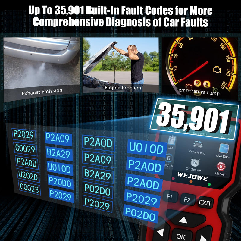 Upgraded OBD2 Scanner Diagnostic Tool, Check Engine Code Reader OBD2 Scanner with Reset, Mode 6, Mode 8 & I/M, Auto Check Engine Light Car Diagnostic Scan Tool for All OBDII Car Since 1996 - BeesActive Australia