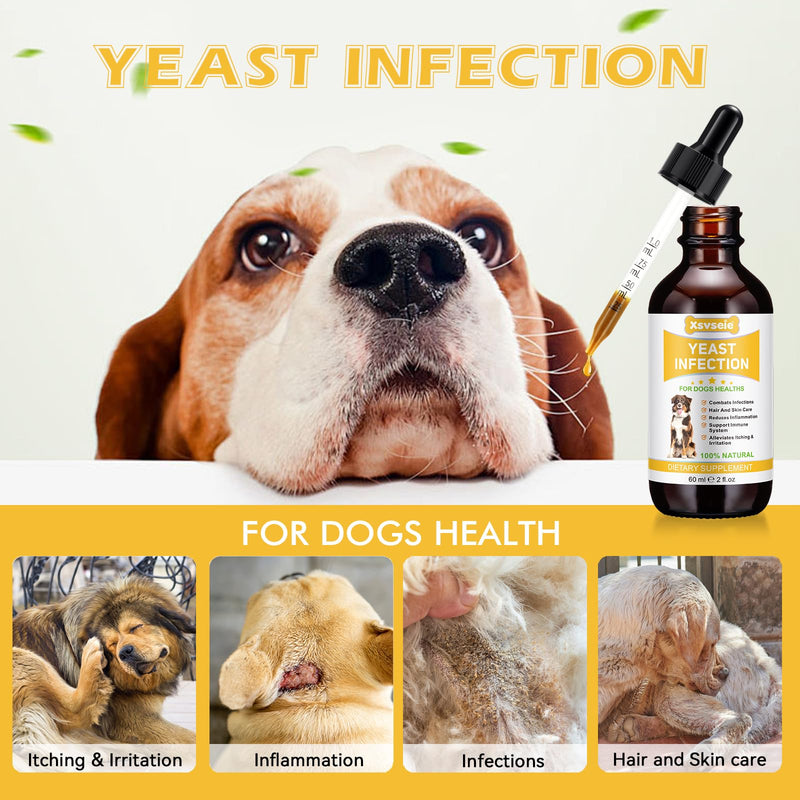 ZTSMSWY Yeast Infection Treatment for Dogs, Dog Yeast Infection Treatment for Itchy Dog Skin Relief, Dog Allergy Relief, Itchy Ear Relief for Dogs, Dog Ear Infection - 2 FL Oz / 60ml - BeesActive Australia