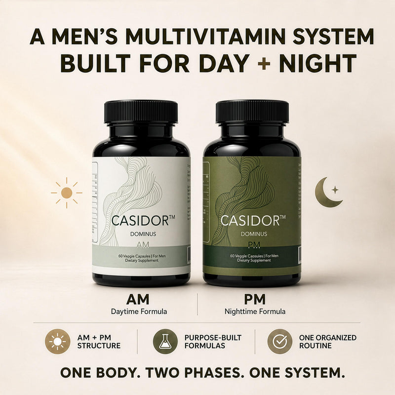 Dominus - Multivitamin for Men – AM & PM Daily Vitamin System for Energy (Day) & Recovery (Night) | 30 Day Supply | with CoQ10, PQQ, Ashwagandha, Magnesium, Zinc