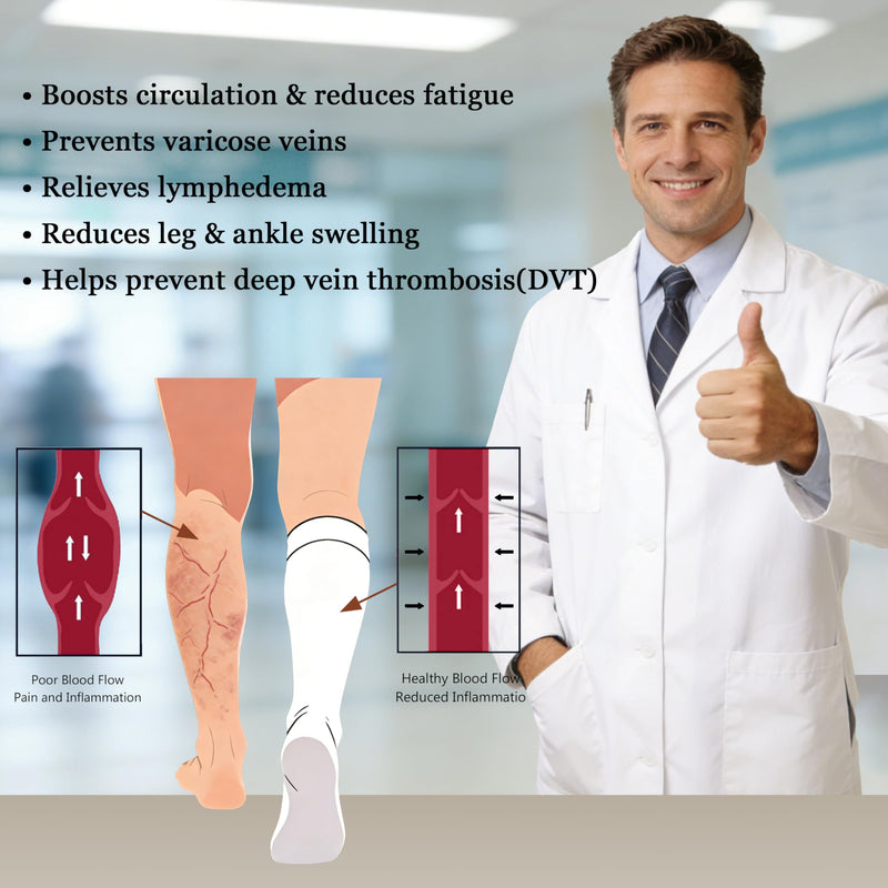 Premium Coton Compression Socks for Women&Men 15-20mmHg Knee High Sock for Nurses, Flying, Travel, Pregnancy 4pairs-mix1 Medium-Large