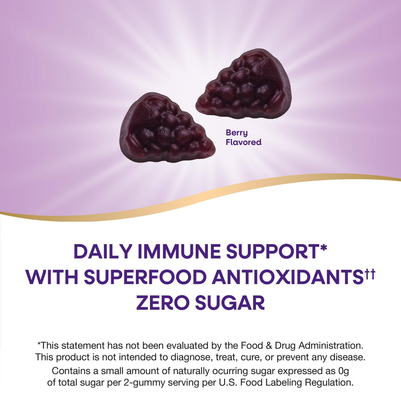 Nature's Way Sambucus Zero Sugar Immune Gummies, Daily Immune Support*, Black Elderberry Extract, Vitamin C, Vitamin D3, Zinc, Sugar Free, Sugar Alcohol Free, Plant-Based Sweeteners, 70 Gummies All Family 70 Count (Pack of 1)