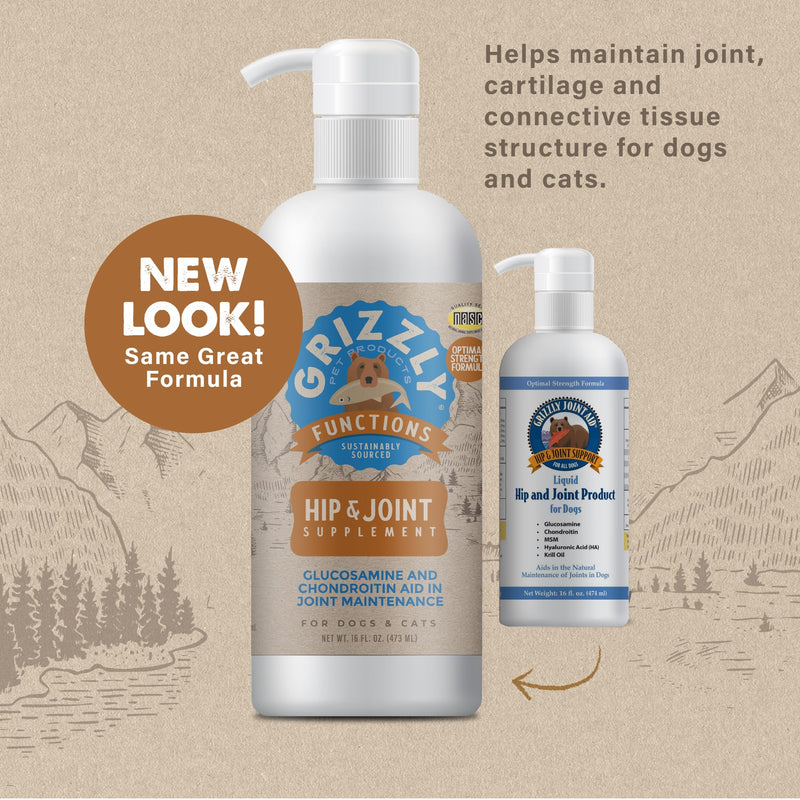 GRIZZLY PET PRODUCTS Joint Aid for Dogs Liquid Hip and Joint Support (Extra Strength), 16 fl oz 16 fl oz (Extra Strength) - BeesActive Australia