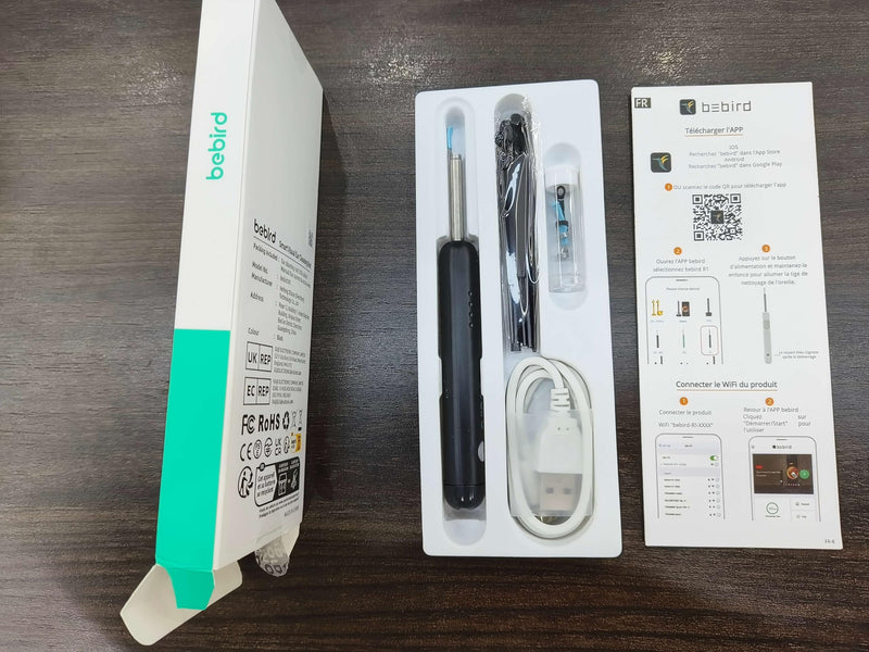 Ear Wax Removal Tool Camera, R1 Upgraded Anti-Fall Off Eartips Ear Cleaner, Wireless Otoscope with 1080P Waterproof Ear Camera, Earwax Removal Kit for iPhone, Android, Black - BeesActive Australia